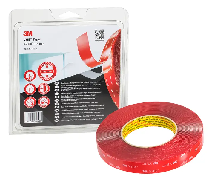 3M VHB Klebeband 4910F, Transparent, 1210 mm x 33 m, 1.0 mm