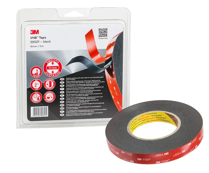3M VHB Klebeband 5952F, Schwarz, 19 mm x 11 m, 1.1 mm