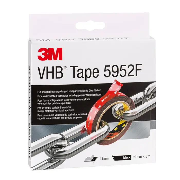 3M VHB Klebeband 5952F, Schwarz, 19 mm x 3 m, 1.1 mm
